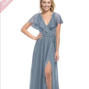 Azazie Jael Dress in Dusty Blue